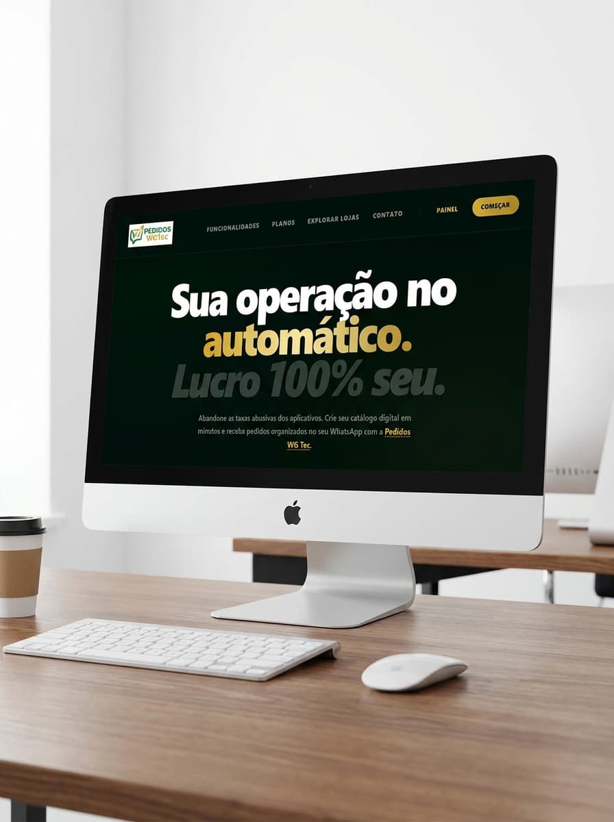 Painel do WG Pedidos em um Desktop